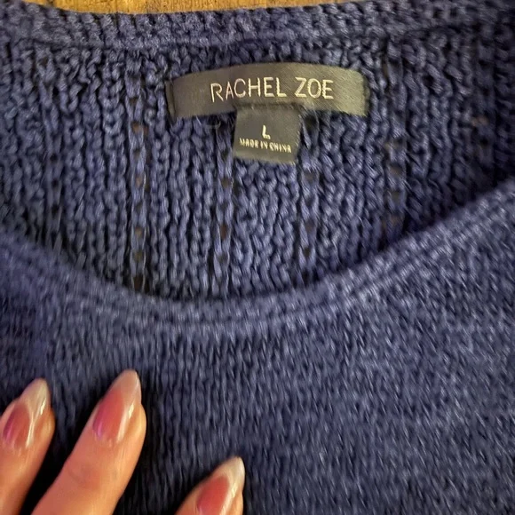 Rachel Zoe Men's Dark Knit Crewneck Sweater - Picture 2 of 4